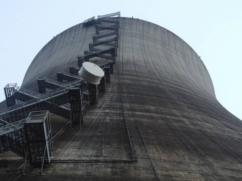 SAF radio deployed on nuclear power plant cooling tower
