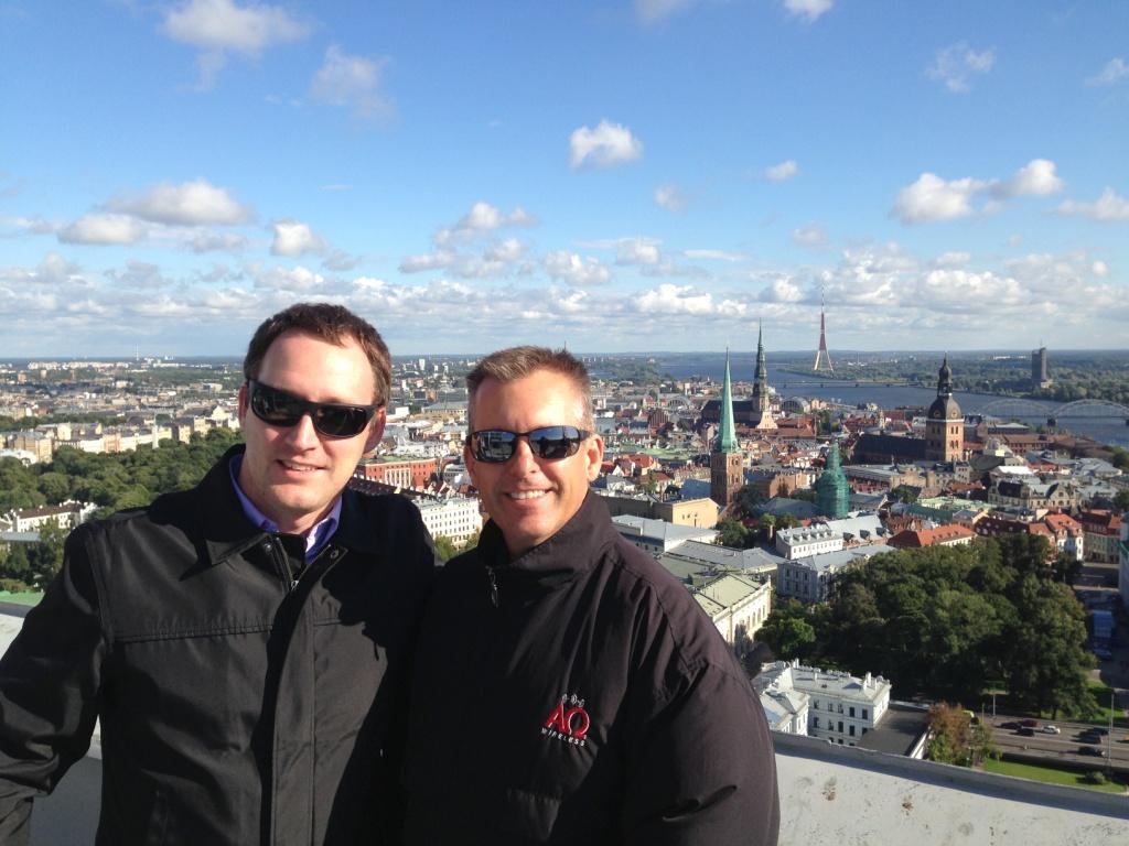 From left: SAF North America director Kristaps Rikans with President of Alpha Omega Wireless Joe Wargo